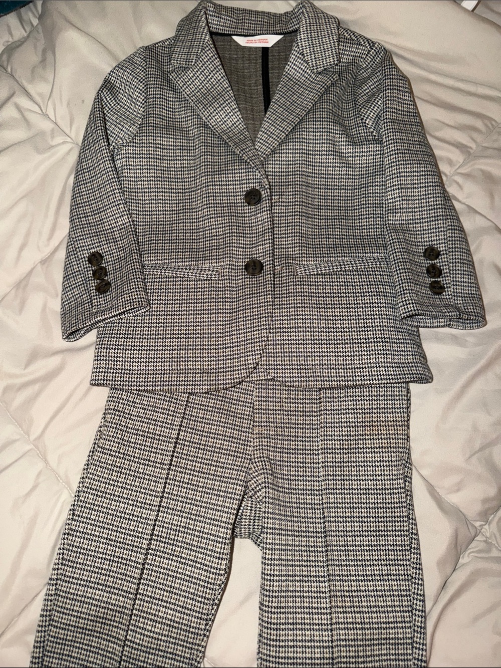 Target Black and White Houndstooth Kids Blazer & Pants Set